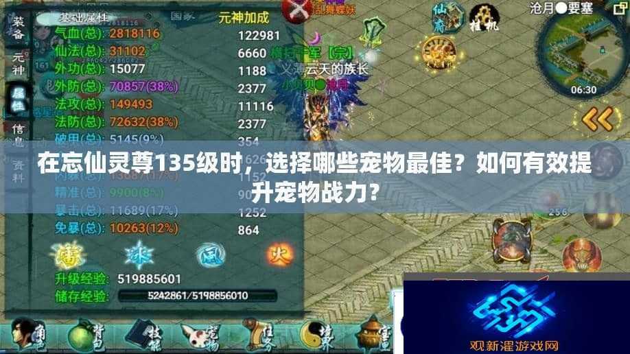 在忘仙灵尊135级时