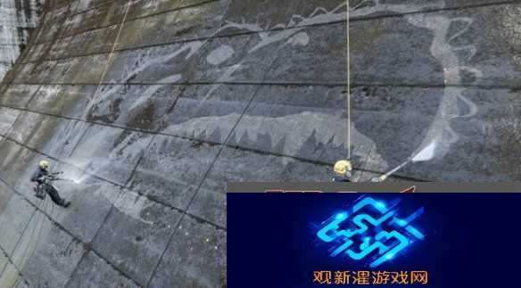 日本佐贺水库大坝惊现哥斯拉壁画!看似天成实际人为